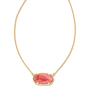 Elisa 18k Gold Vermeil Pendant Necklace in Pink Rhodochrosite