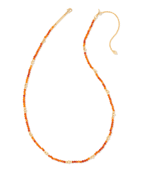 Britt Gold Choker Necklace in Orange Agate