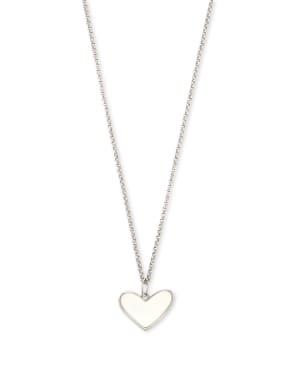 Ari Heart Charm Necklace in 14k White Gold