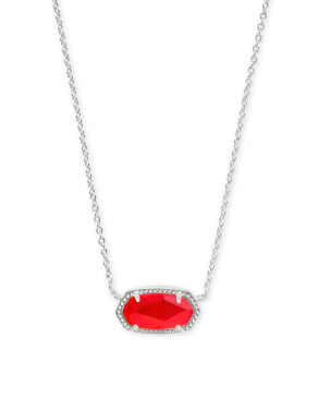 Elisa Silver Pendant Necklace in Red Illusion