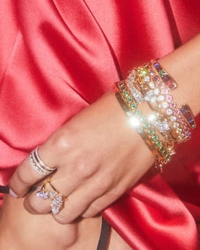 Blair Gold Jewel Chain Bracelet in White Crystal