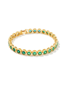 Carmen Gold Tennis Bracelet in Emerald Mix