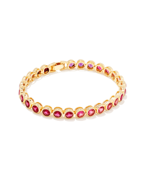 Carmen Gold Tennis Bracelet in Ruby Mix
