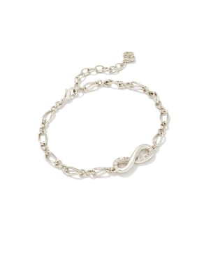 Annie Silver Infinity Chain Bracelet in White Crystal