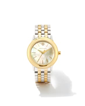 Alex Two Tone Stainless Steel 35mm Watch in Ivory Mother-of-Pearl