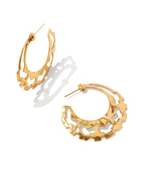 Shiva Hoop Earrings in Vintage Gold
