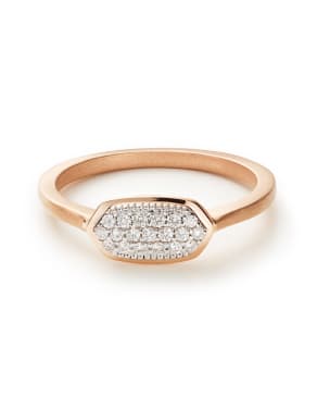 Isa Ring in Pave Diamond and 14k Rose Gold