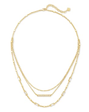 Addison Triple Strand Necklace in Gold