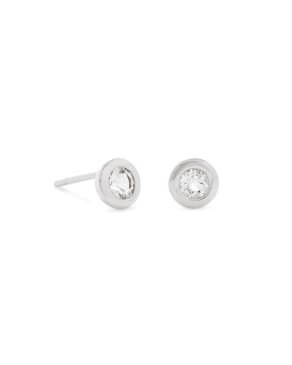 Aliyah Sterling Silver Stud Earrings in White Topaz