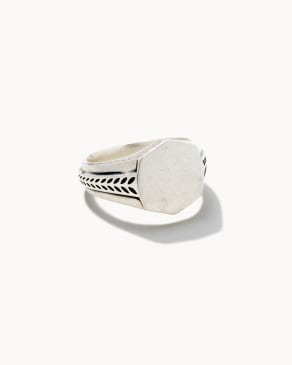 Hicks Signet Ring in Oxidized Sterling Silver