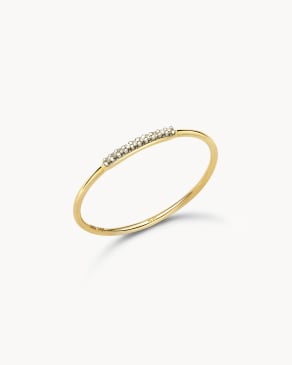Mila 14k Yellow Gold Band Ring in White Diamond