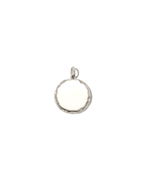 Medium Medallion Sterling Silver Charm in Ivory Mother-Of-Pearl