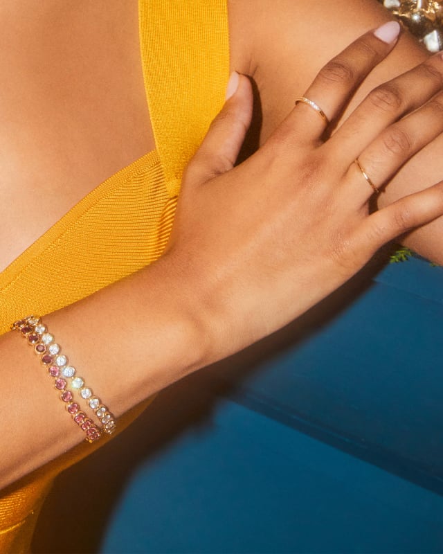 Carmen Gold Tennis Bracelet in Ruby Mix image number 3