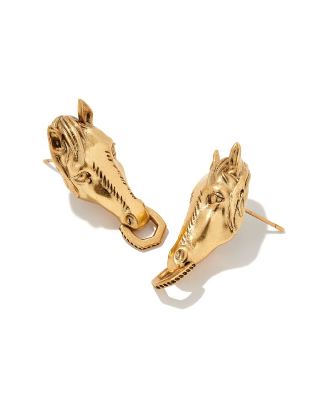 Beau Statement Earring in Vintage Gold image number 1