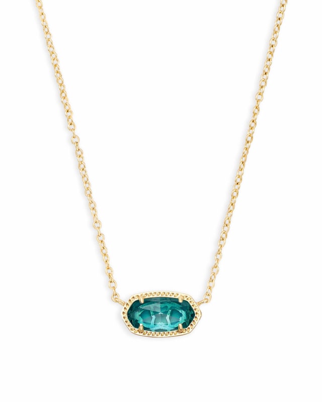 Elisa Gold Pendant Necklace in London Blue Glass image number 0