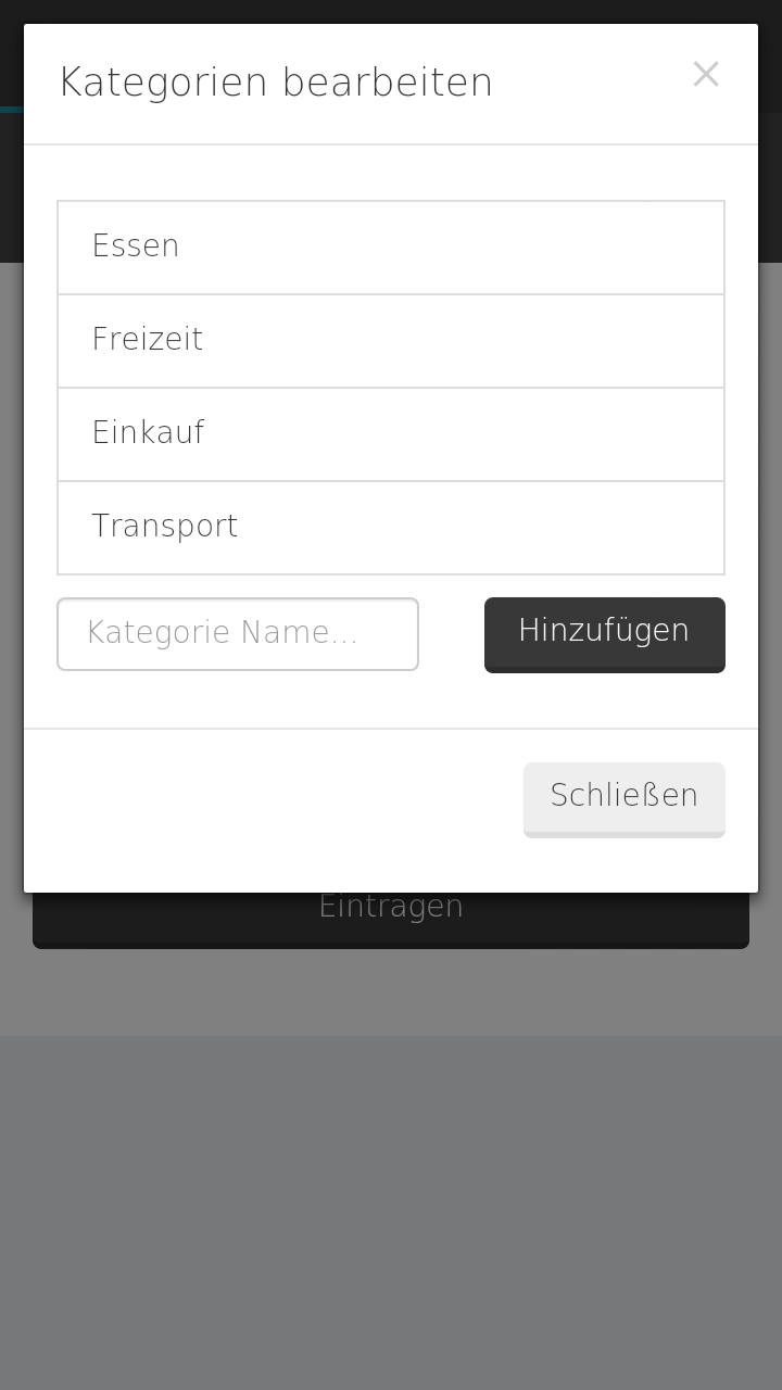 Ketegorie Screen | Finanzrechner App