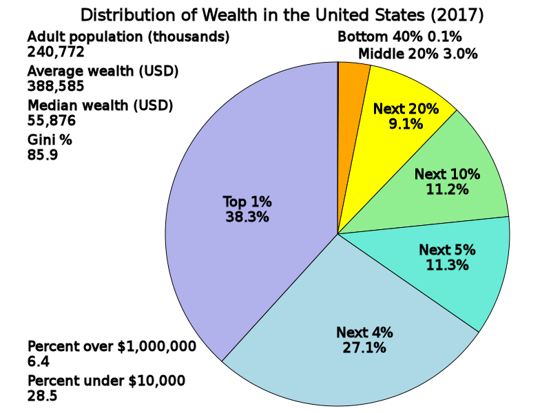 USA Wealth Distribution 2017. Courtesy: Delphi234/Wikimedia Commons