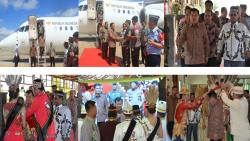 PANGDAM XII/TPR SAMBUT WAKIL PRESIDEN REPUBLIK INDONESIA DI BUMI TAMBUN BUNGAI PALANGKA RAYA KALIMANTAN TENGAH