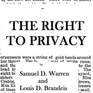 Right to Privacy by Warren and Brandeis