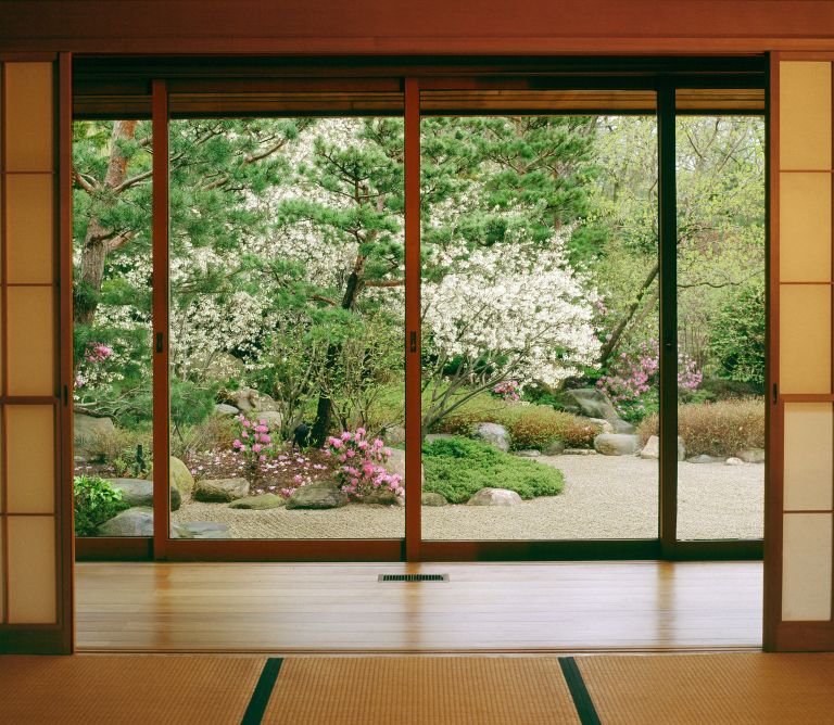 doorway view of Anderson Gardens