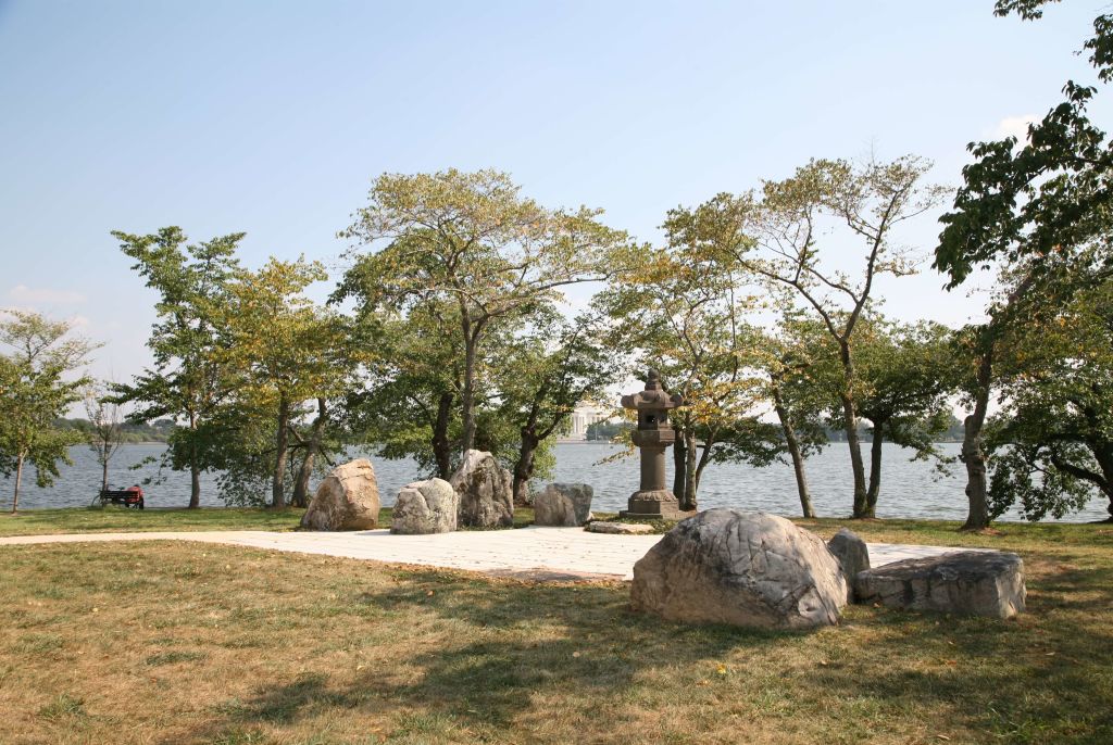 Japanese Lantern, Washington D.C. – trees, river, sculture