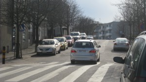 Parkeringen lyfts fram i planen. Centralgatan i Karis centrum.