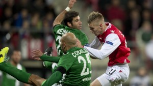 Arkivbild från Maccabi Haifas Europa League-match mot AZ Alkmaar. Maccabi Haifa mot AZ Alkmaar i Europa League
