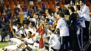 Real Madrid firar seger i Copa del Rey. Real Madrid vinner spanska cupen 2014