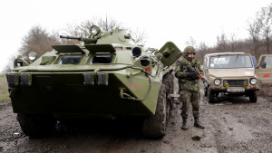Ukrainska soldater nära Slavjansk.