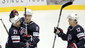 Chris Kreider (i mitten) har också spelat för USA:s landslag. Chris Kreider i mitten