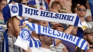 Det blir rikligt med HJK-fans på läktarna på onsdag. HJK-fans, juli 2014