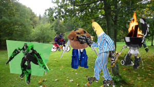 Jeeeee, vi har picknick med picknick-transformers. Jeeeee, vi har picknick med picknick-transformers.