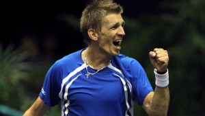Jarkko Nieminen klar för den andra omgången i Tampere Open. Jarkko Nieminen