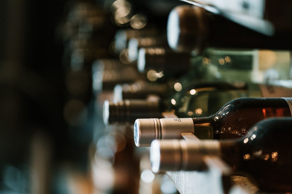 Photo of wine bottles in a wine rack