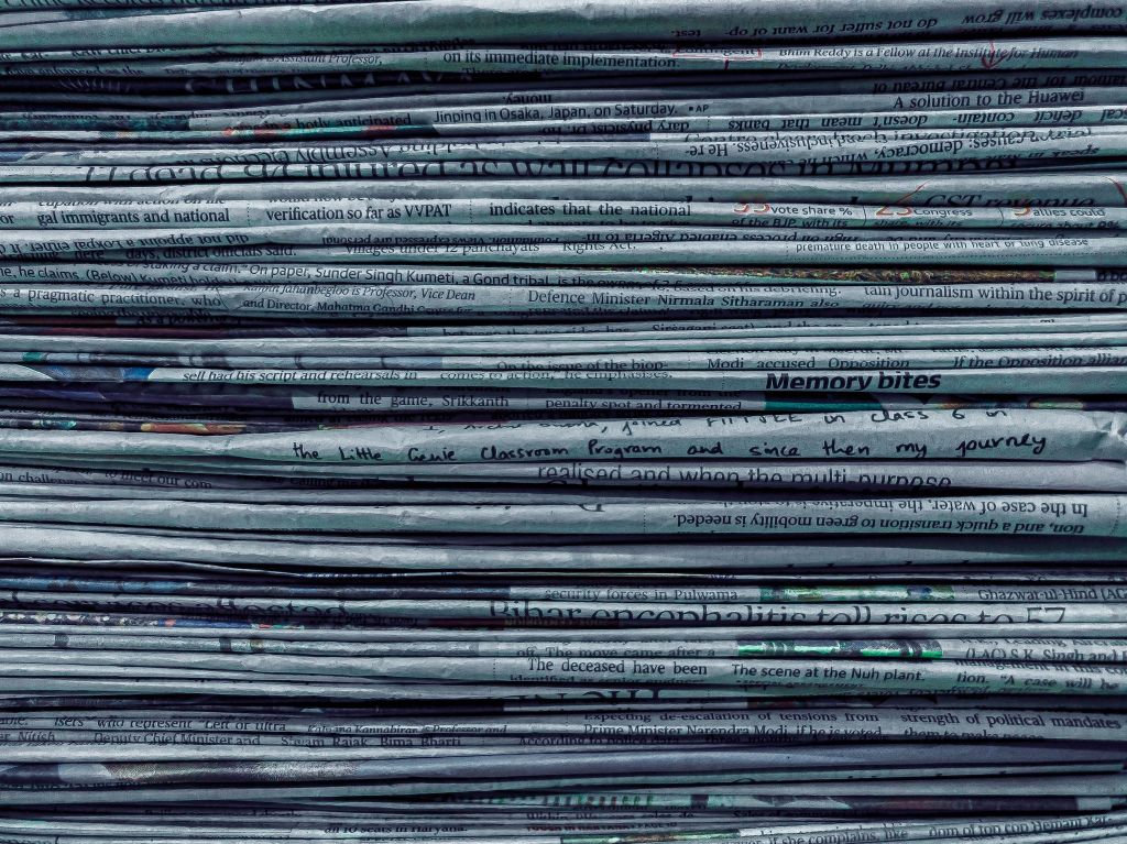 Photo of a stack of newspapers