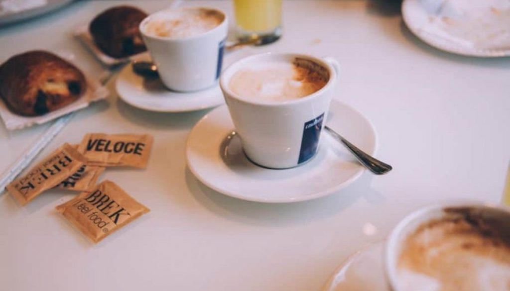 photo of two cups of coffee to illustrate a casual cafe chat