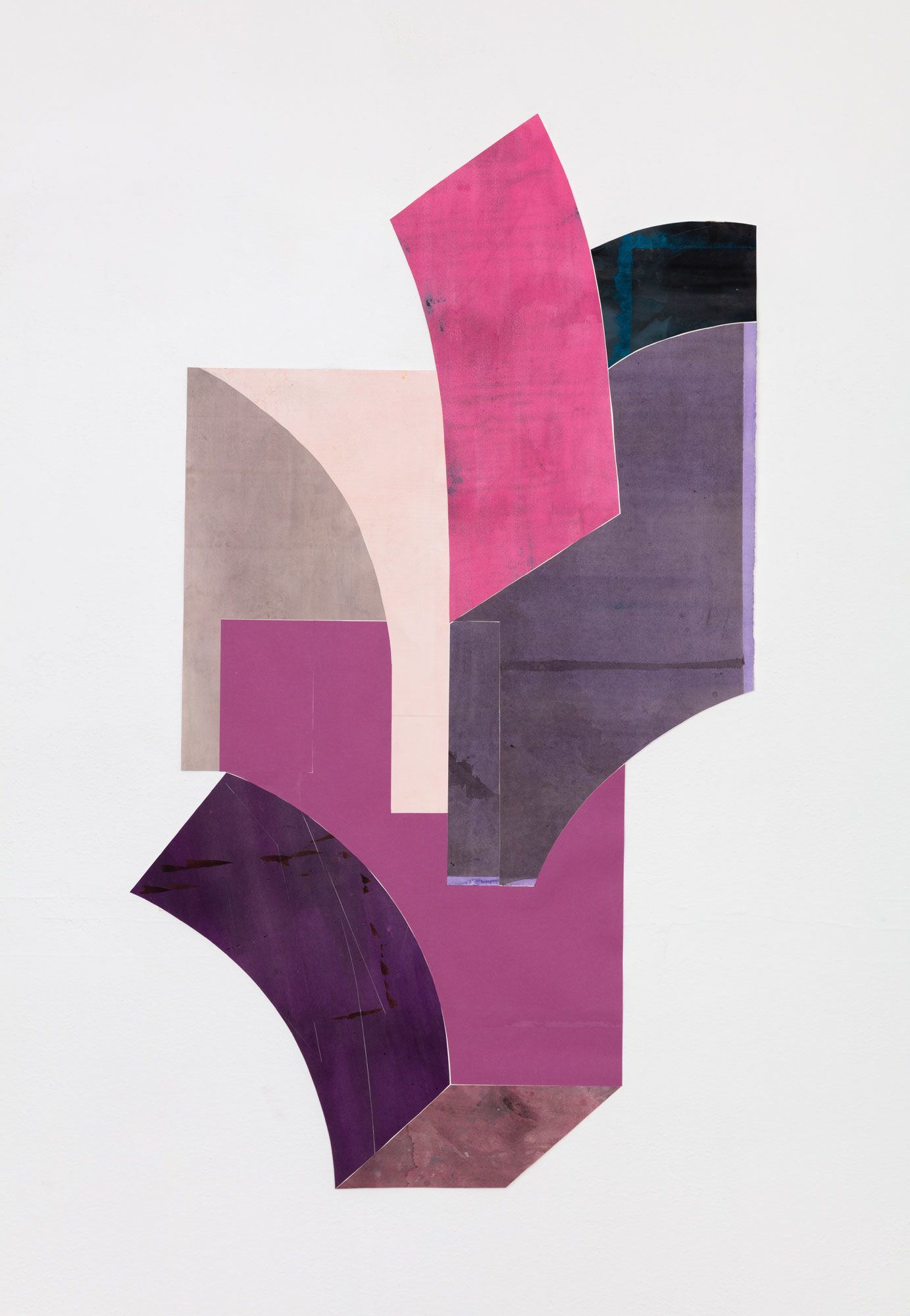 Untitled (floor paper, 2 pinks, 4 purples)