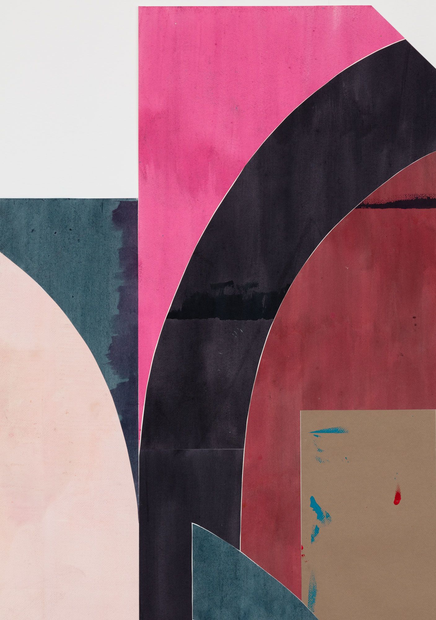 Untitled (floor paper, 2 large curves touching), detail