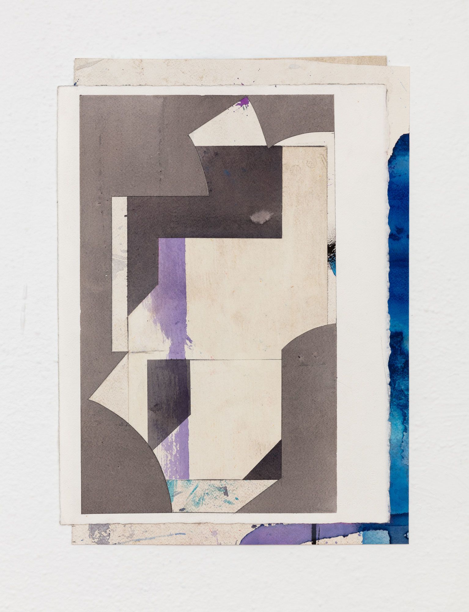 Untitled (2 small layered gall outlines with blue line on right)