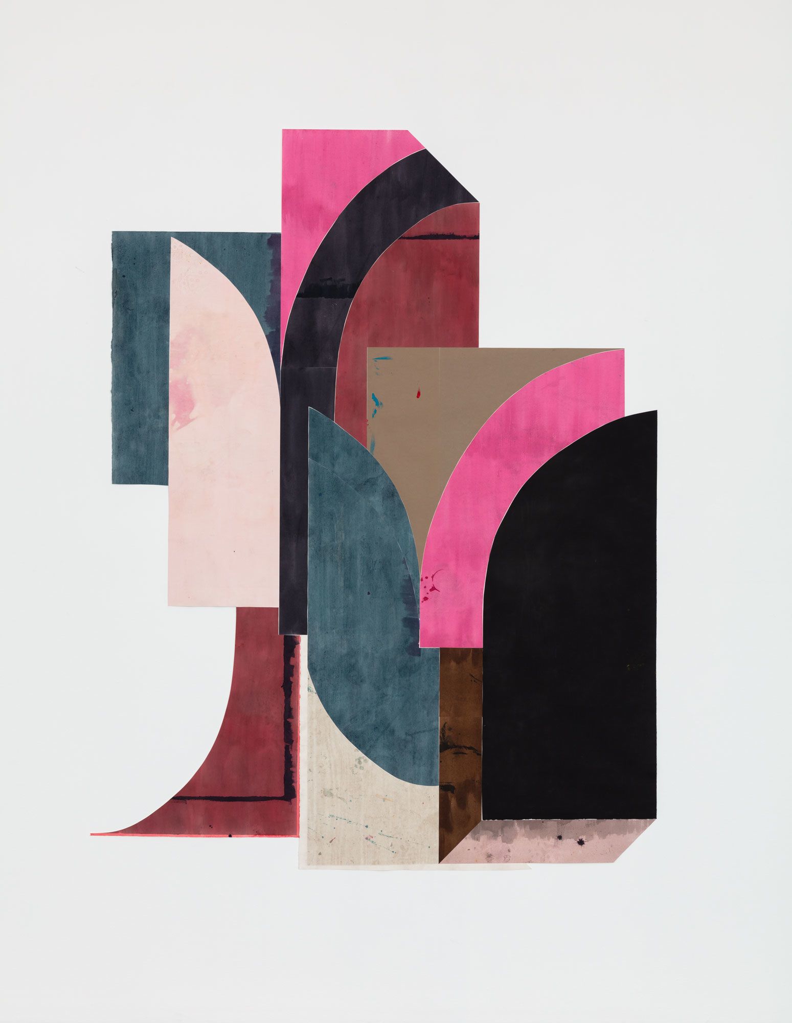 Untitled (floor paper, 2 large curves touching)