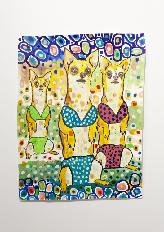 Three Chihuahuas Wearing Bikinis, detail