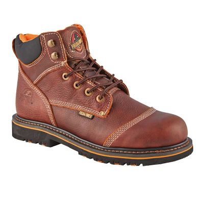 Men's Medium Dark Brown Soft Toe Leather Work Boots -