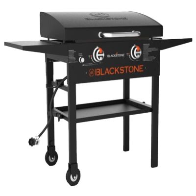 28 in. 2-Burner Liquid Propane Flat Top Grill with Hood -