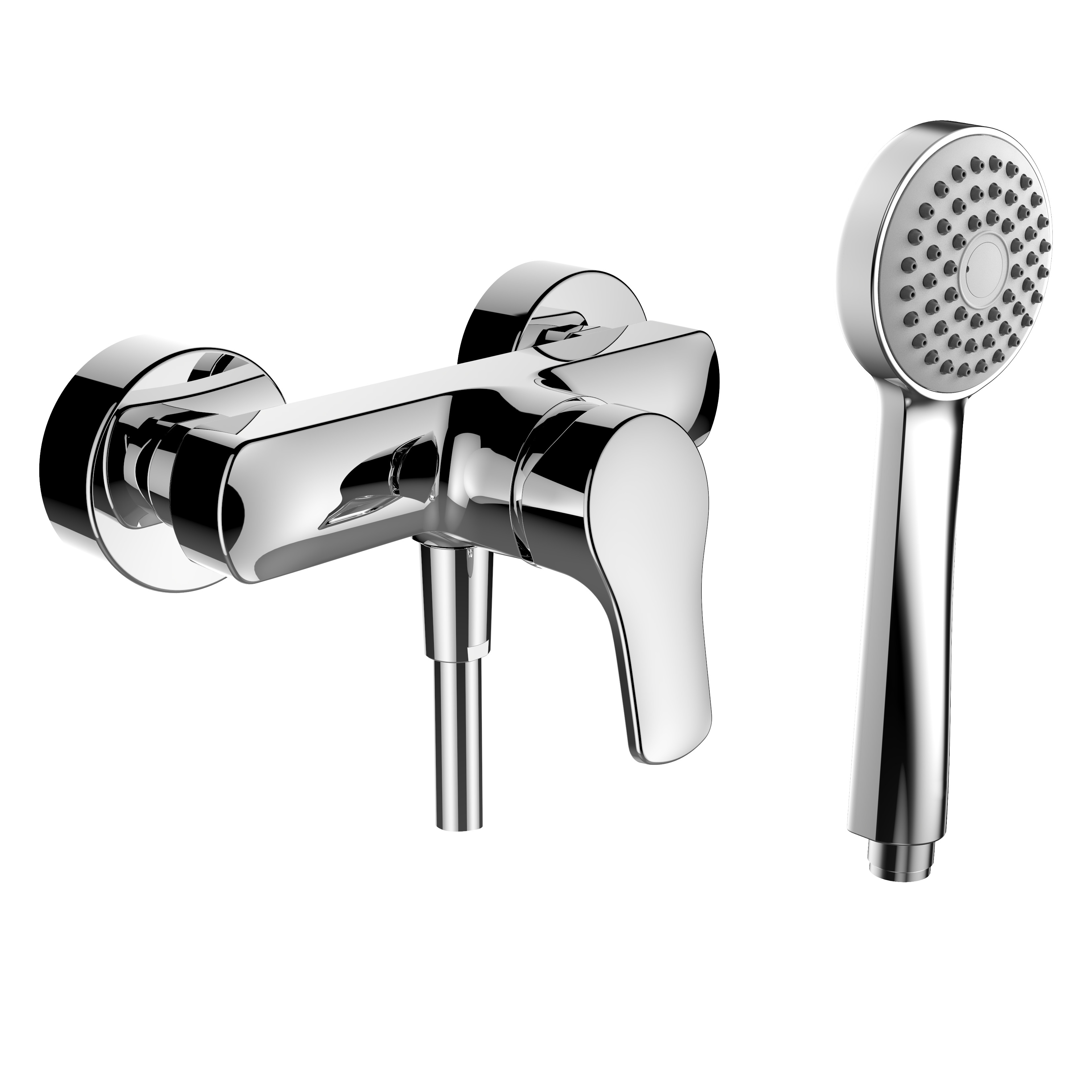 Citypro mitigeur de douche mural avec garniture de douche chromé