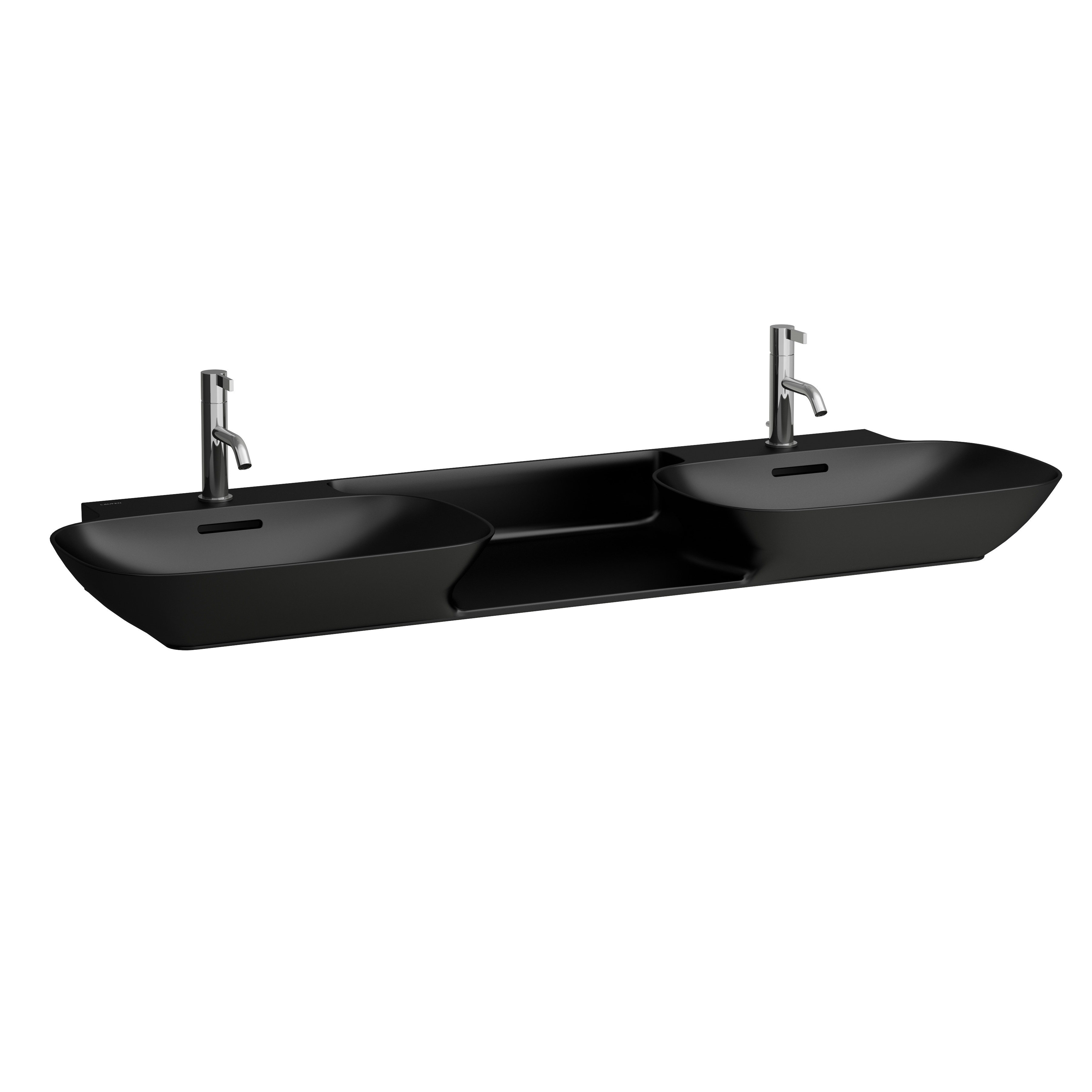 Ino lavabo mural ou à poser sur meuble non percé 1420x450x120 mm noir mat