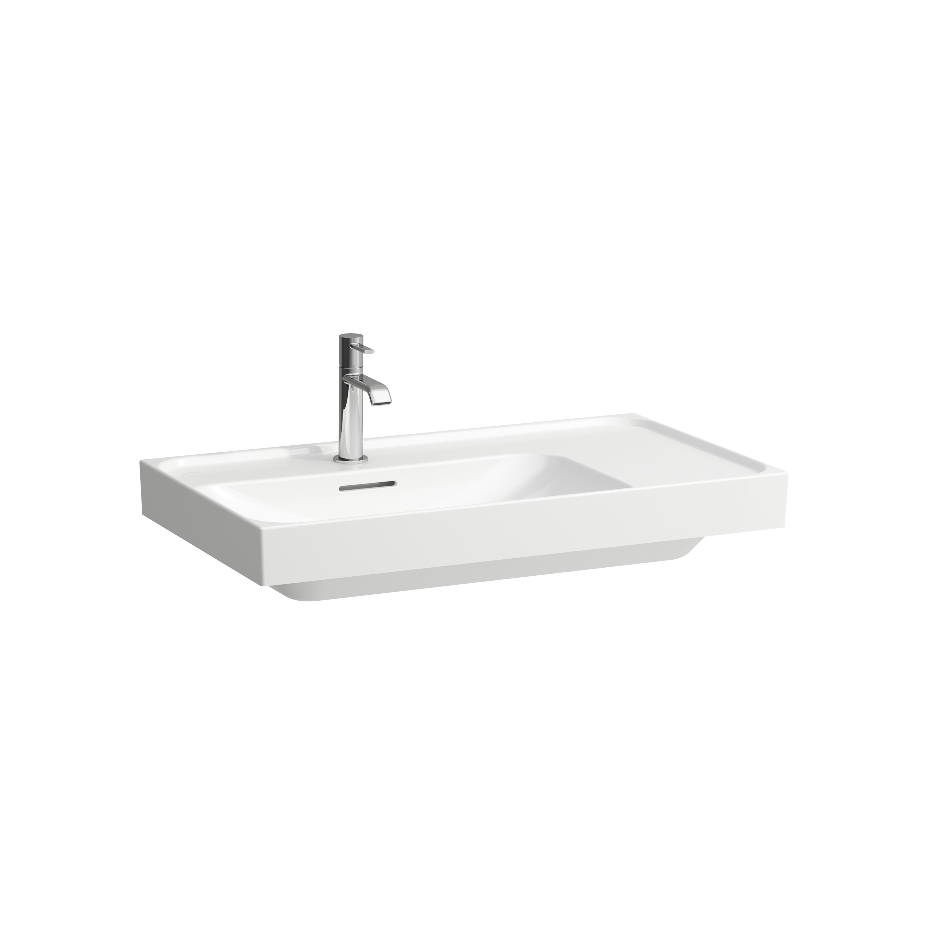 Meda lavabo mural ou à poser sur meuble tablette à droite blanc 800x460x80 mm