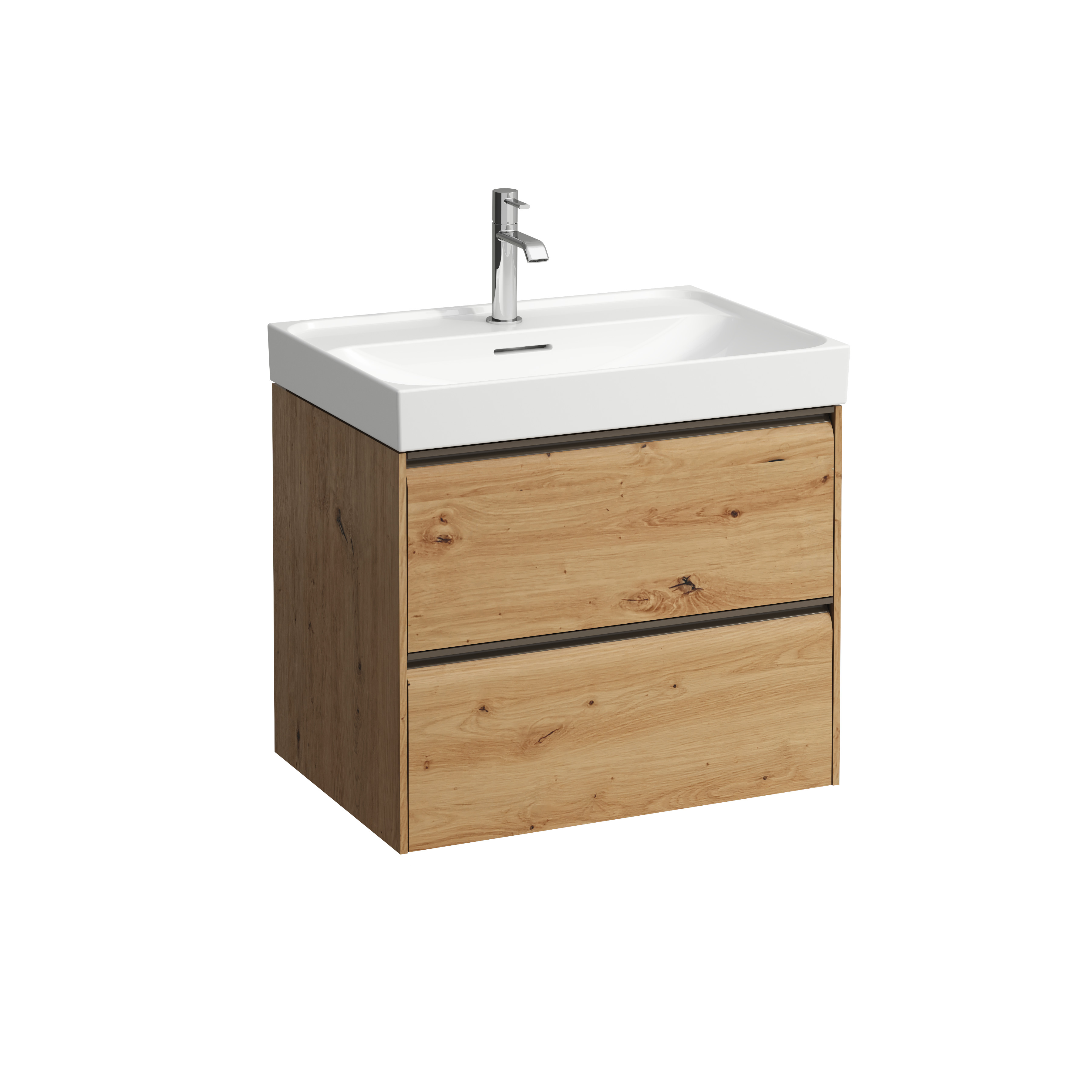 Meda meuble sous lavabo 650 2t pour lavabo 810114 chêne sauvage 635x450x515