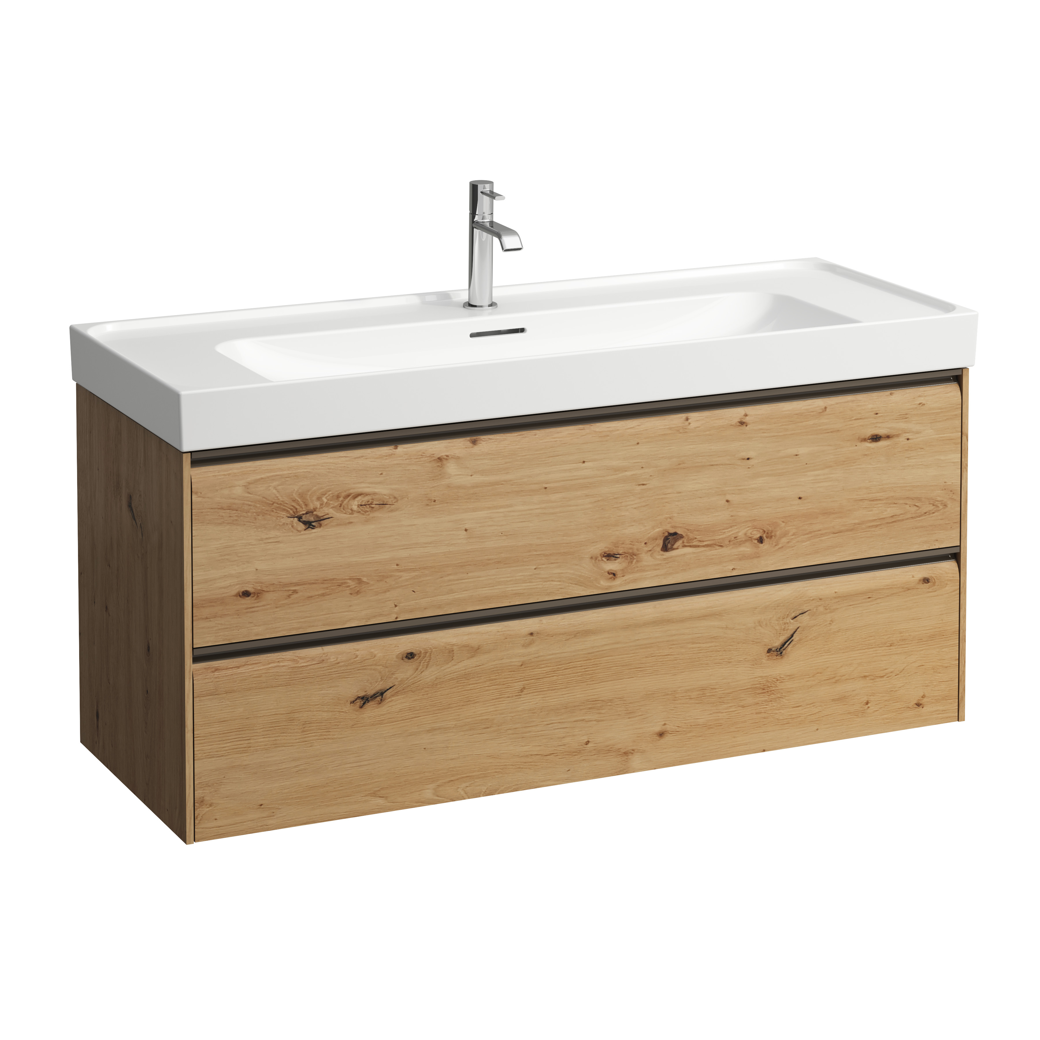 Meda meuble sous lavabo 1200 2t pour lavabo 814111 chêne sauvage 1180x450x515
