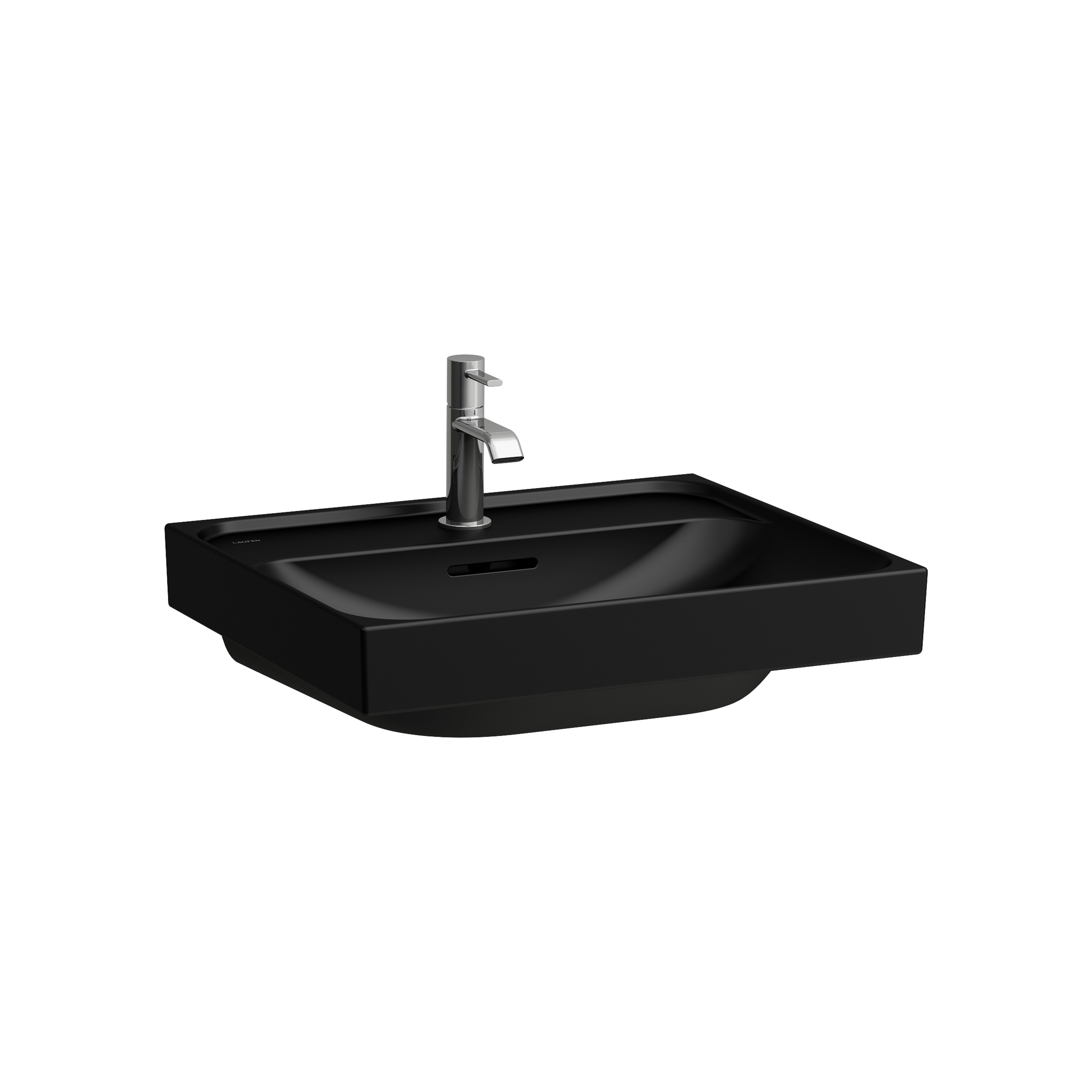 Meda lavabo mural ou à poser sur meuble noir mat 550x460x80 mm