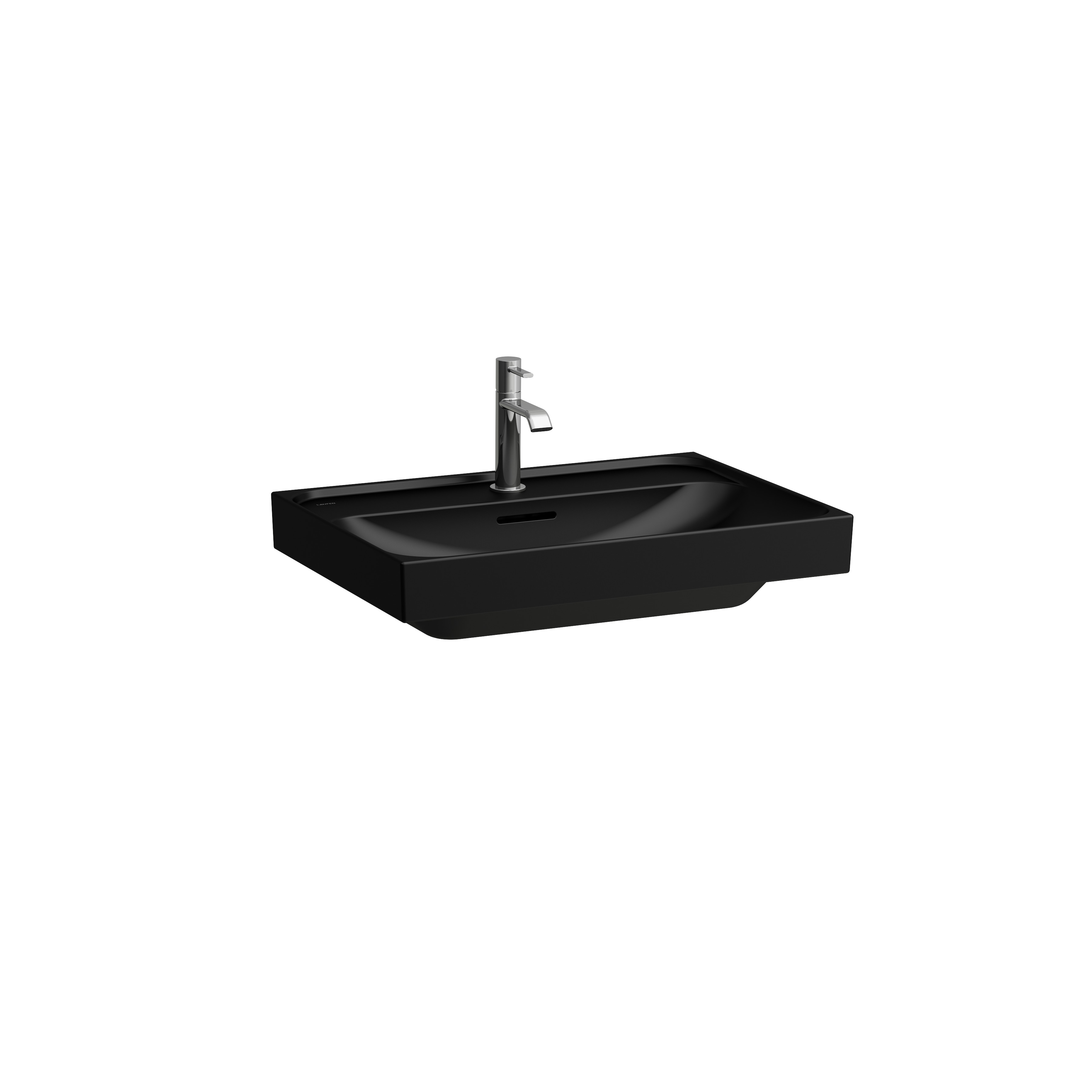 Meda lavabo mural ou à poser sur meuble noir mat 650x460x80 mm Meda lavabo mural ou à poser sur meuble noir mat 650x460x80 mm